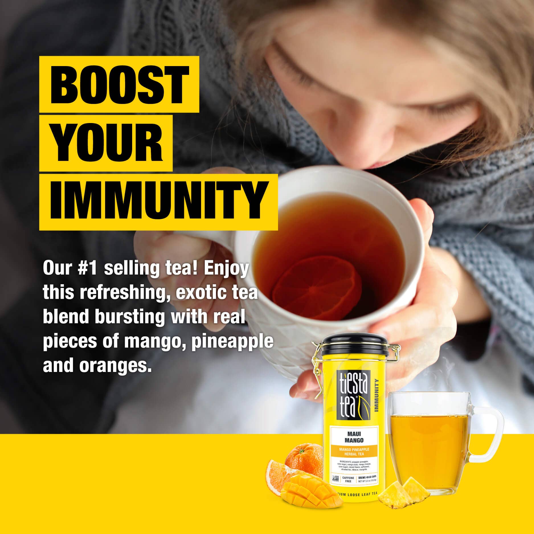 Tiesta Tea Company (loose leaf teas & accessories) - Wholesale Loose Tea - Maui Mango - Mango Pineapple Herbal Tea3