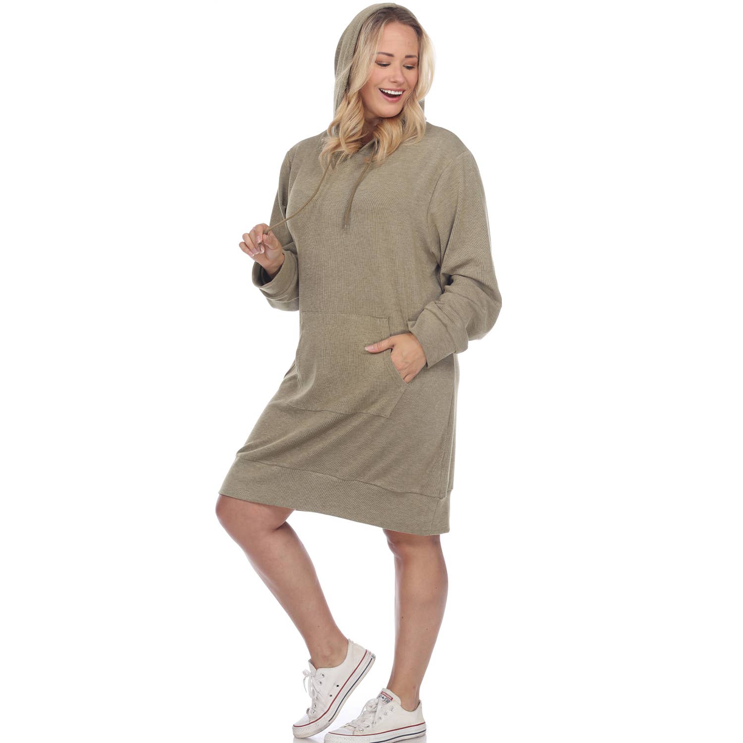 WHITE MARK – wholesale Dress – Women's – Plus Size Hoodie Sweatshirt Dress14