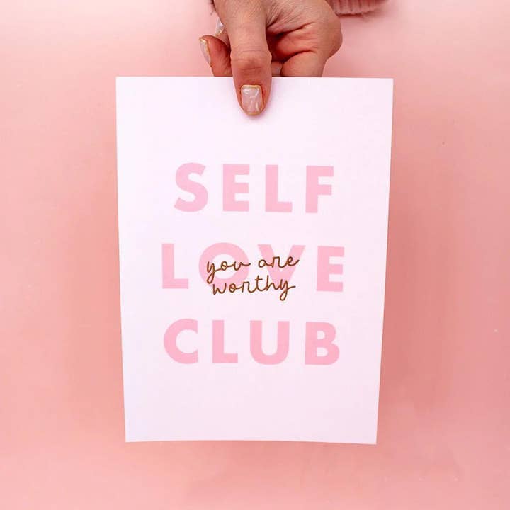 Self Love Club A5 Foil Print for wholesale by TreatBox
