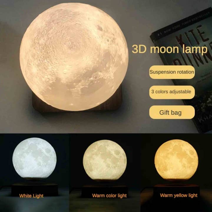 GulleeGadgets – wholesale Accent-/skrivbordslampa – Magnetisk leviterande månlampa för heminredning - diverse