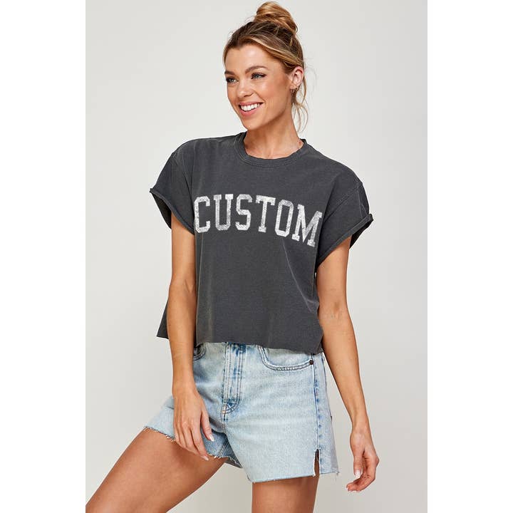 Illustrated Society - Wholesale Screen Printed T-Shirt - Women's - CUSTOM VINTAGE GRAPHIC CROP TOP
