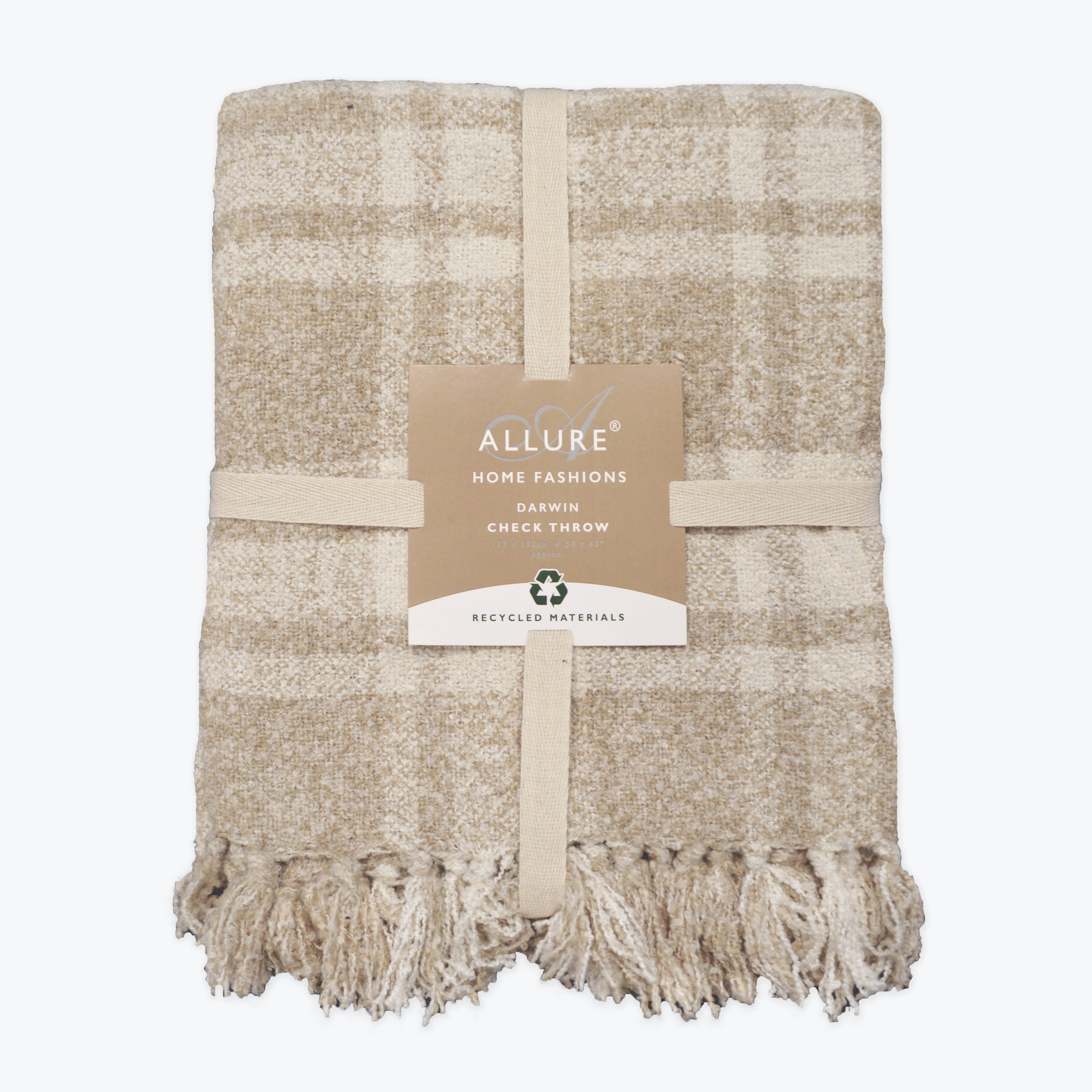 Allure Bath Fashions - Wholesale Throw Blanket - Darwin Chenille Checked Tartan Throw Blanket - 100% Recycled1