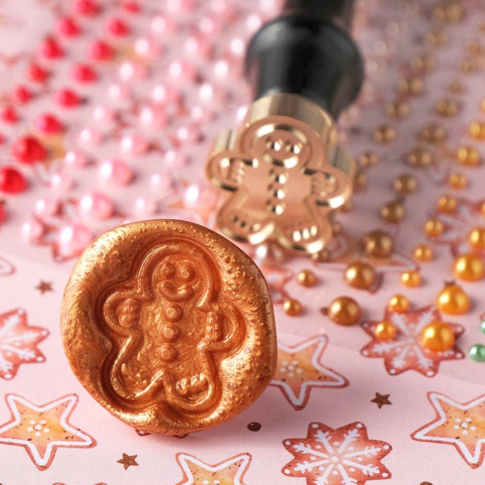 Honey Bee Stamps - Wholesale Rubber/Decorative Stamp - Gingerbread Man Wax Stamper2