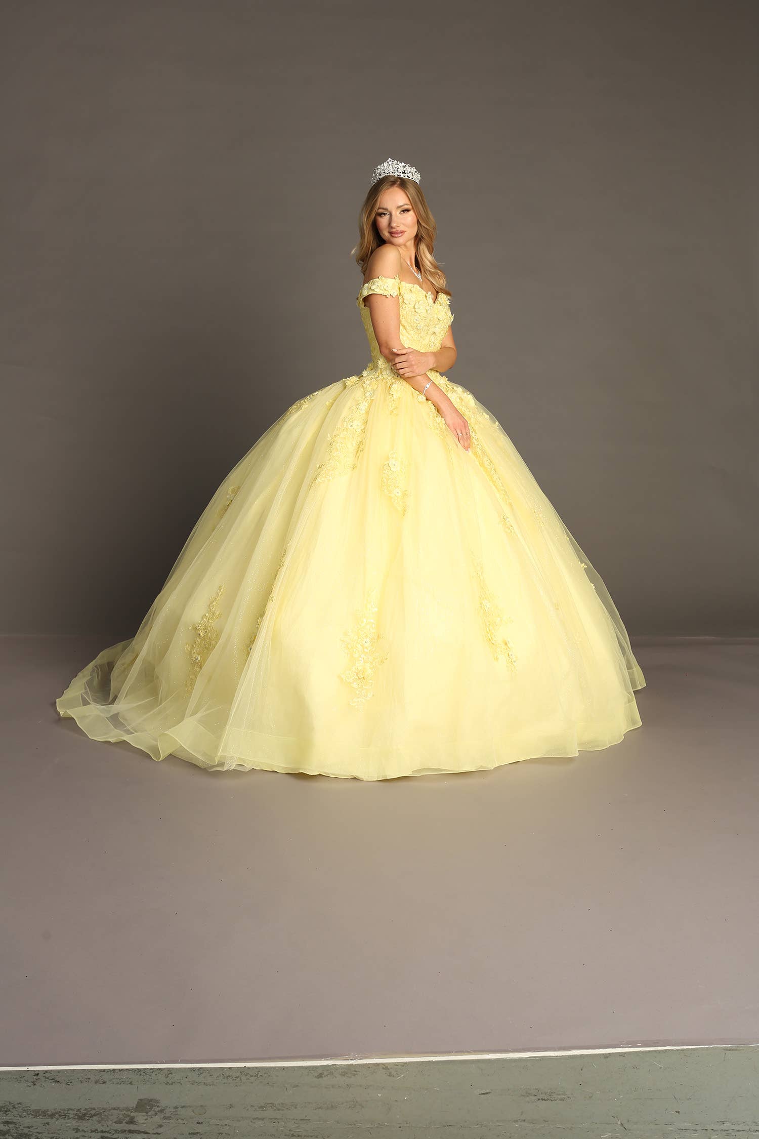 Chicas - Wholesale Gown - Women's - Off the Shoulder Quinceanera Dress With Flowers CHF30667