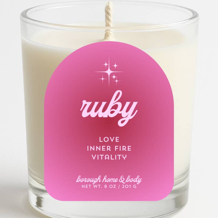 Borough Home - Wholesale Jar/filled candle - July Birthstone: Ruby