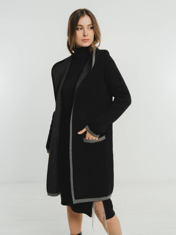 Knit hoodie with pockets for wholesale by JULIA PARIS