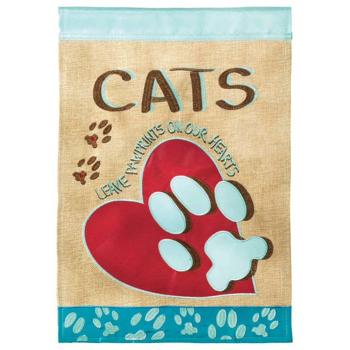 Cats Leave Pawprints Burlap for wholesale by Dicksons