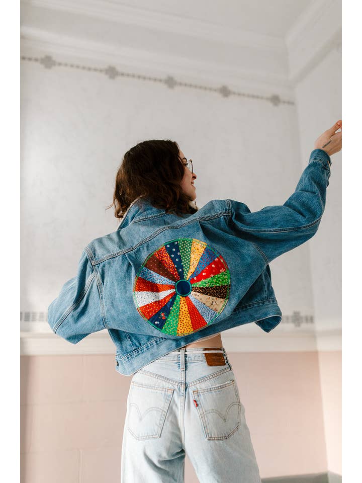 Create Good Company - Wholesale Denim Jacket - Women's - Patchwork Jacket-X Small