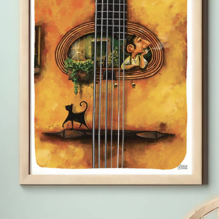 le murmure des murs - Wholesale Poster - Guitar deco poster for musicians and music room5