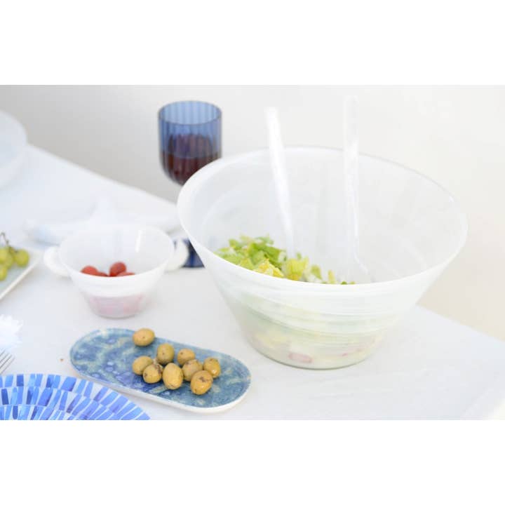 AULICA - Wholesale Serving Utensil - White resin salad servers2