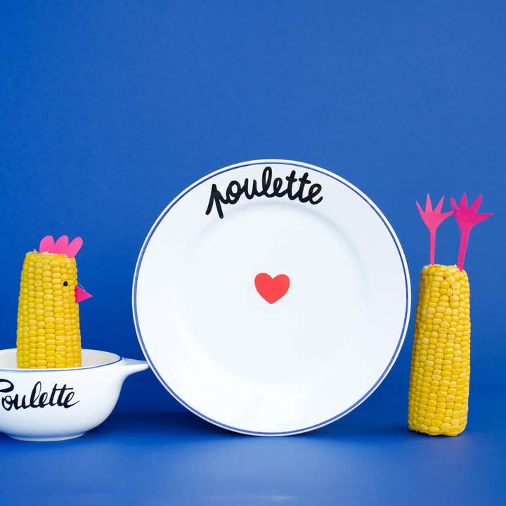LA FAMILLE S'ÉCLATE plate - Poulette for wholesale by Pied De Poule
