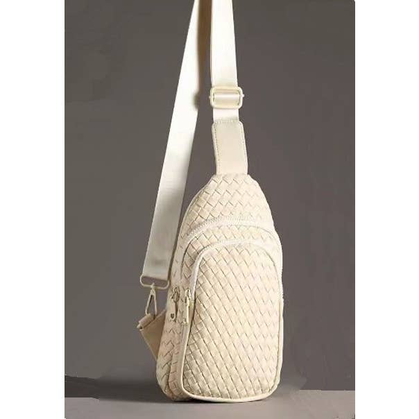 JOSSLYN by wall to wall - Wholesale Crossbody Bag - Unisex - BRAIDED WEAVE VEGAN SLING CROSSBODY STADIUM BAG | 40P54214