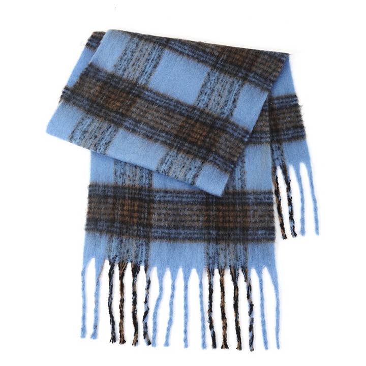 Sweetkama - Wholesale Scarf – Women's - Ladies Vintage Color Block Plaid Everyday Scarf SKAS42022