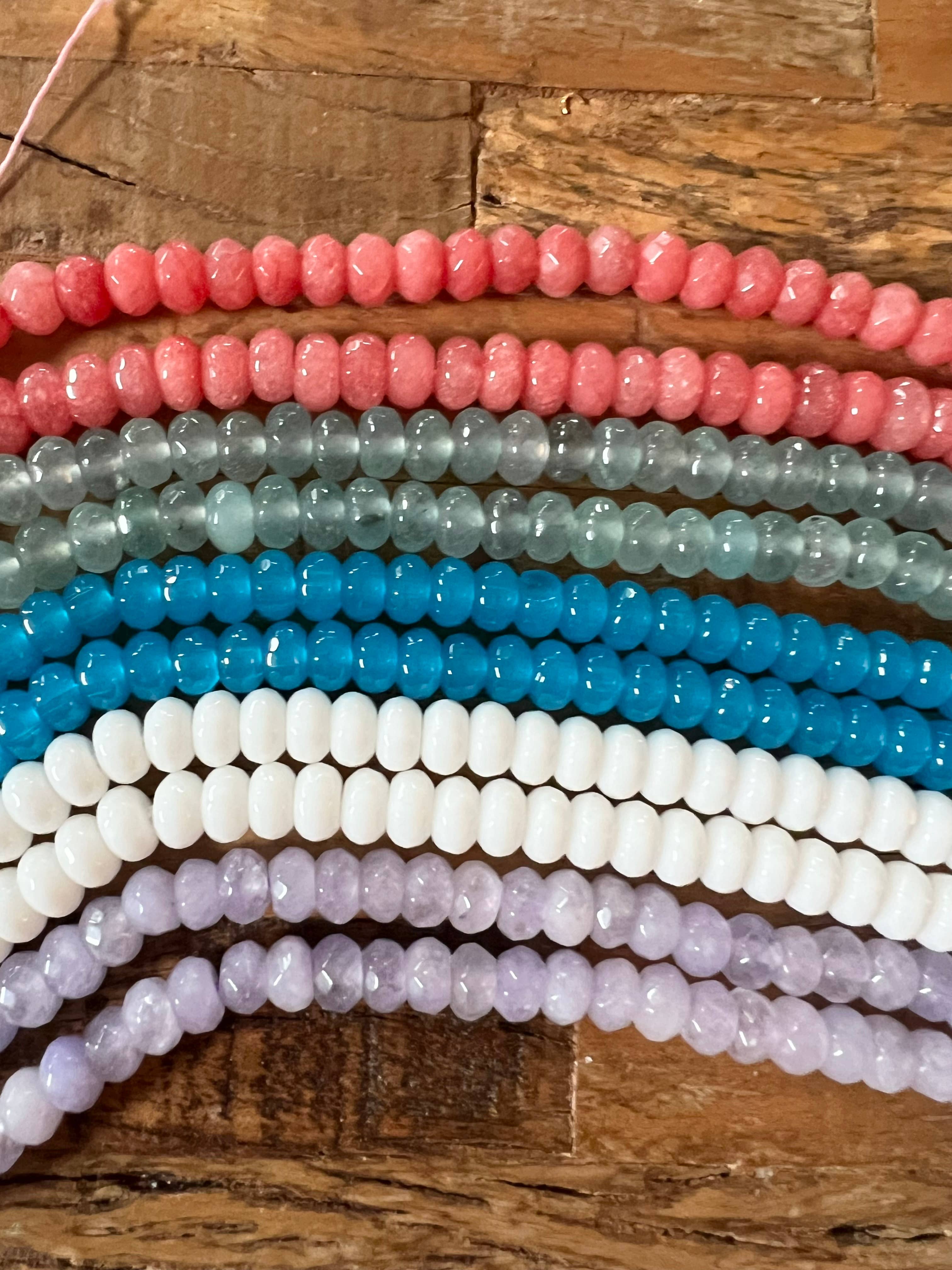 Sonya Renee Jewelry - Wholesale Beaded/Pearl Necklace - Candice Necklace - faceted and smooth gemstone roundels10