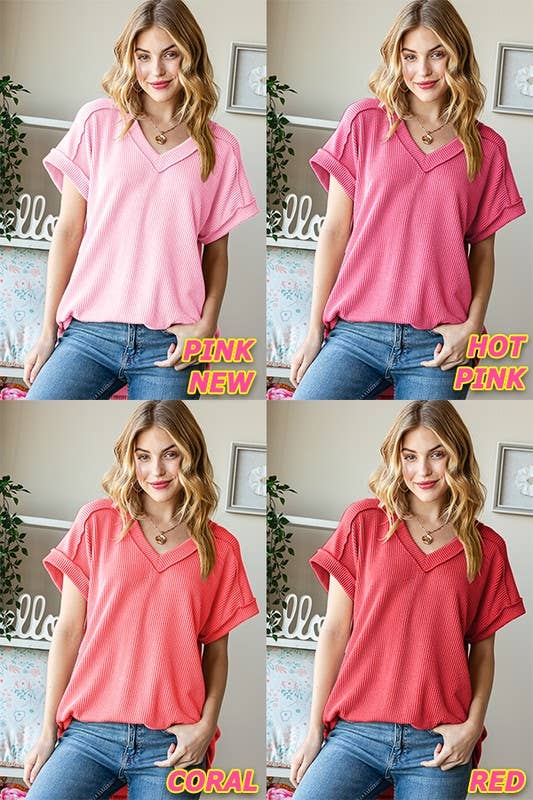 HEIMISH - Wholesale Tunic - Women's - ET7484-10 SOLID URBAN RIBBED TOP24