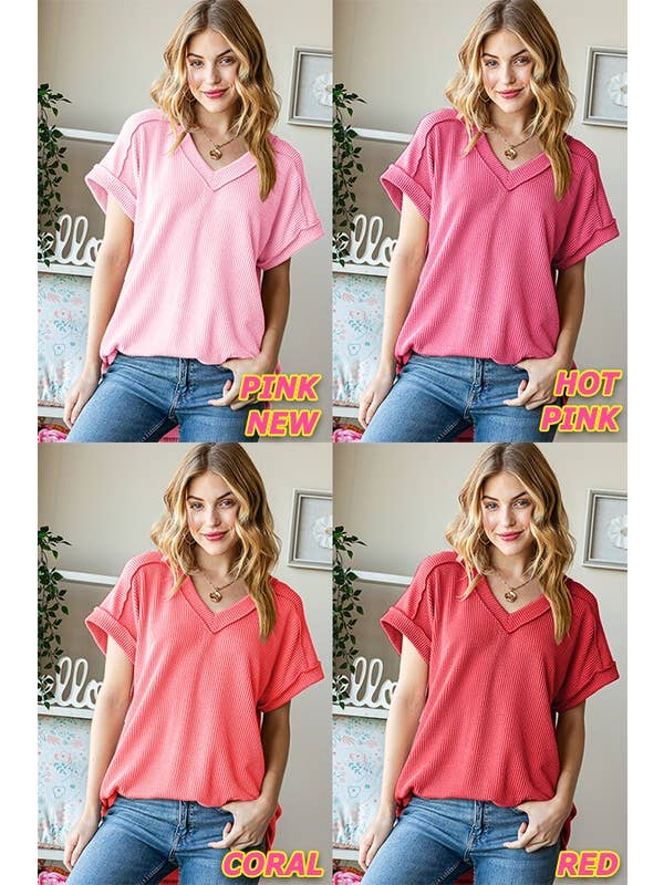 HEIMISH - Wholesale Tunic - Women's - ET7484-10 SOLID URBAN RIBBED TOP24