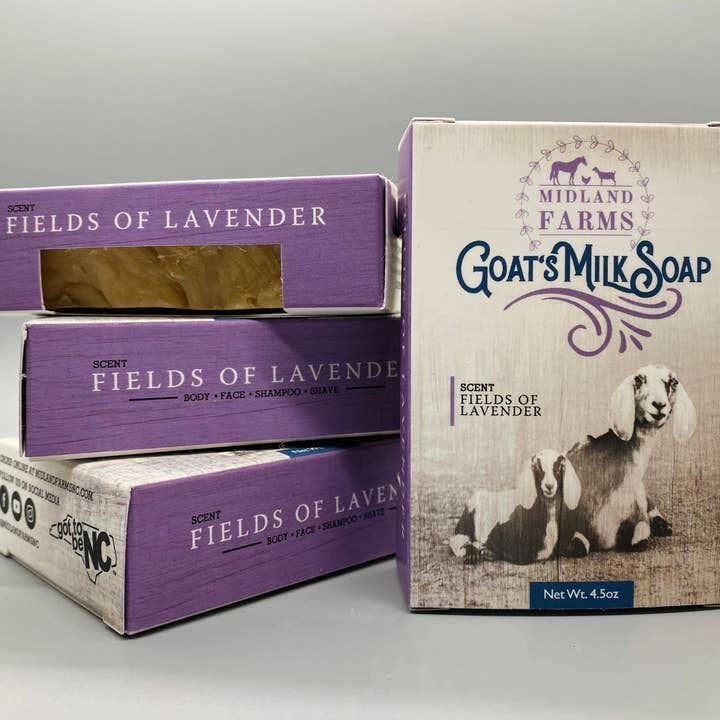 Fields of Lavender Goat Milk Soap for wholesale by Midland Farms Goat Milk Soap