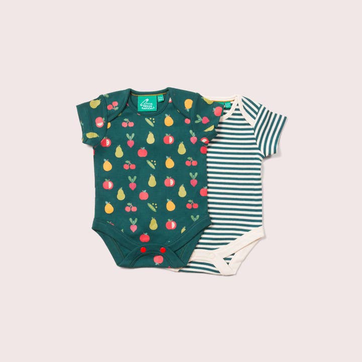 Vegetable Patch Organic Baby Bodysuit Set - 2 Pack for wholesale by Little Green Radicals