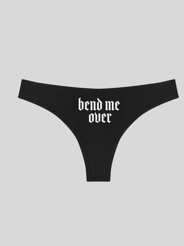 Gothic BDSM Kink Lingerie, Bend Me Over Thong for wholesale by Wickedly Divine Shop