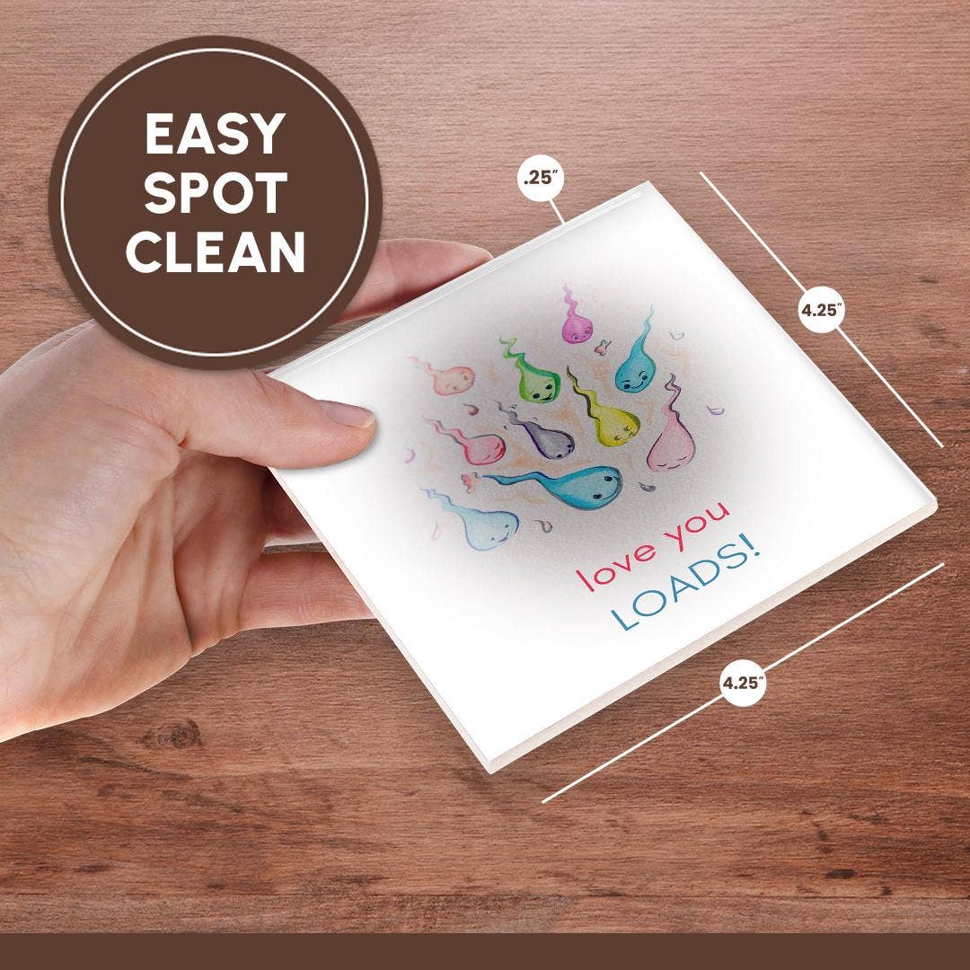 3dRose - Wholesale Coasters - 3dRose, Cute image of sperm with typography., Coaster6