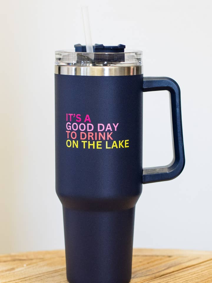 40oz Navy Drink On The Lake Beker voor wholesale door Panache Apparel Co.