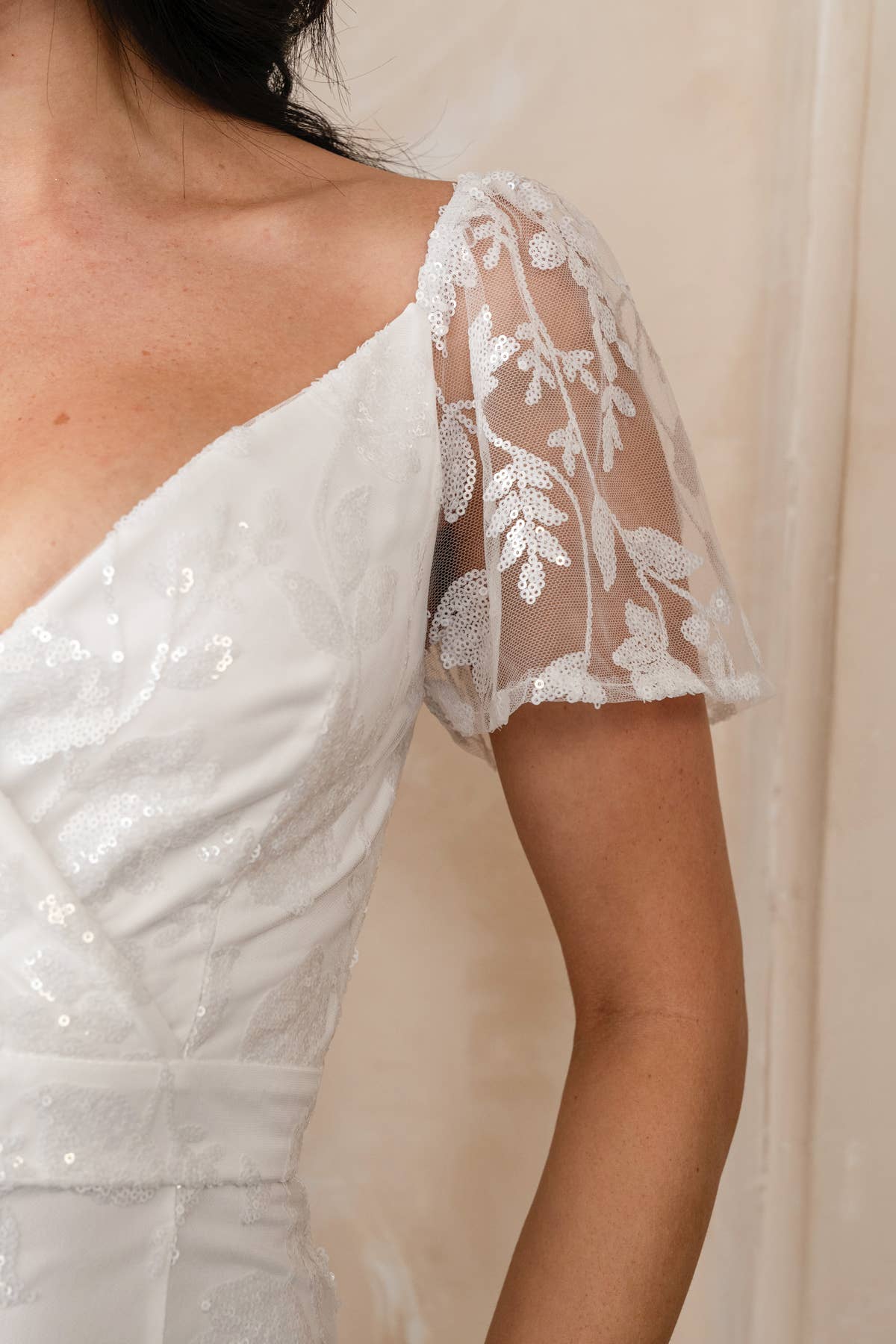 Rosemore Couture - Wholesale Gown - Women's - FLORAL SEQUINED MAXI DRESS WITH SLEEVES10