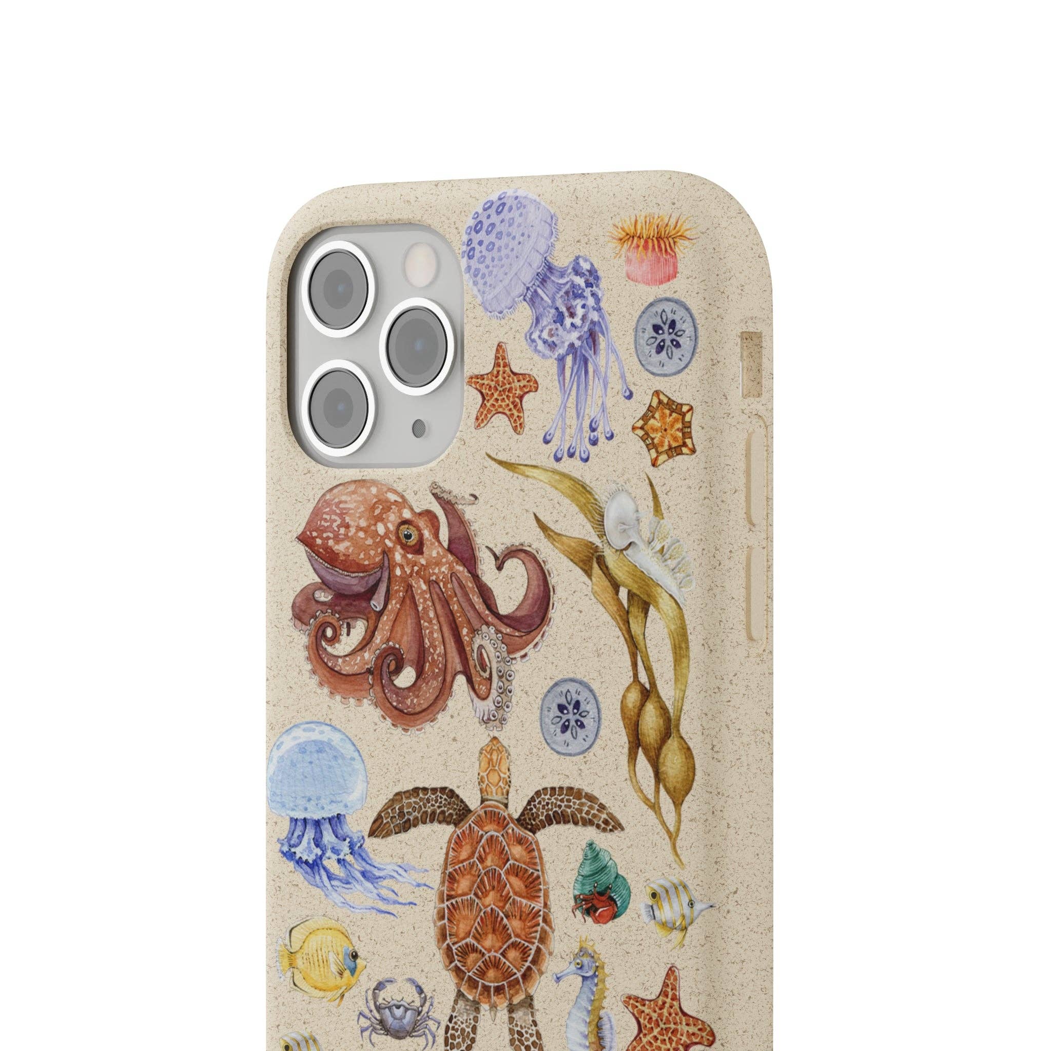 I LOVE NUDIS - Wholesale Phone Case - Unisex - I LOVE NUDIS™ Watercolor Ocean Creatures Biodegradable Phone Case5