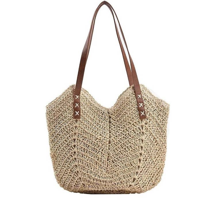 UZ Wholesale Store - Wholesale Beach Bag - Crocheted Straw Handbag - Perfect for Women's Vacation