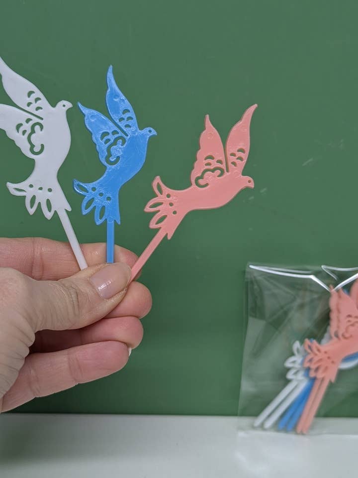 Dove cupcake picks for wholesale by vintagegoodies