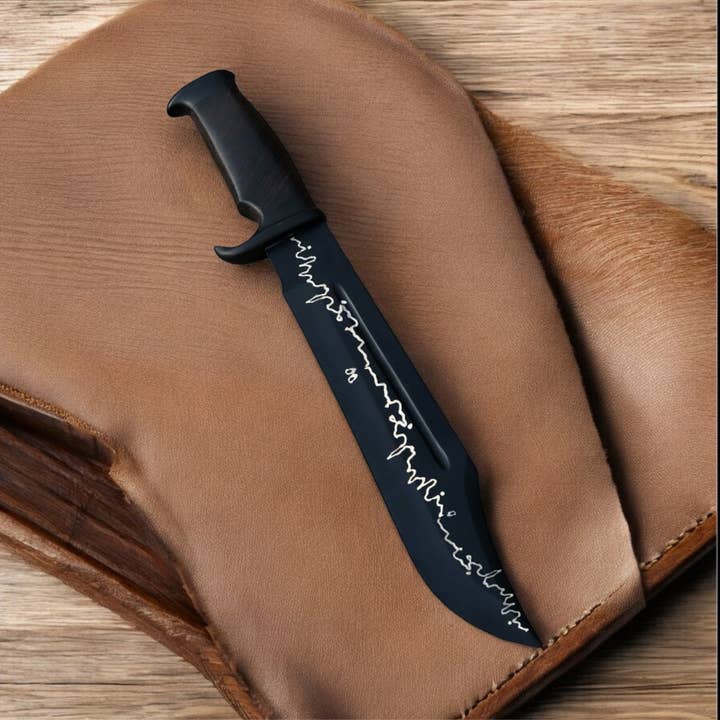 Naomi's Happy Place Shop - Wholesale Pocket knife/holder - Authentic Crocodile Dundee Knife 16" – J2 Steel Blade, Brass Guard & Rosewood or Leather Handle