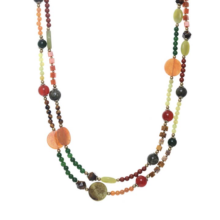 Evergreen Long Beaded Necklace for wholesale by Michal Golan Jewelry