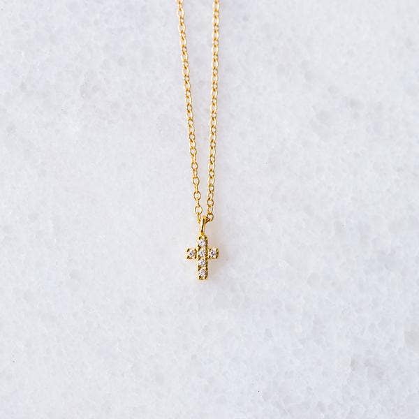 CZ Cross Halsband för baby och barn för wholesale av Golden Thread