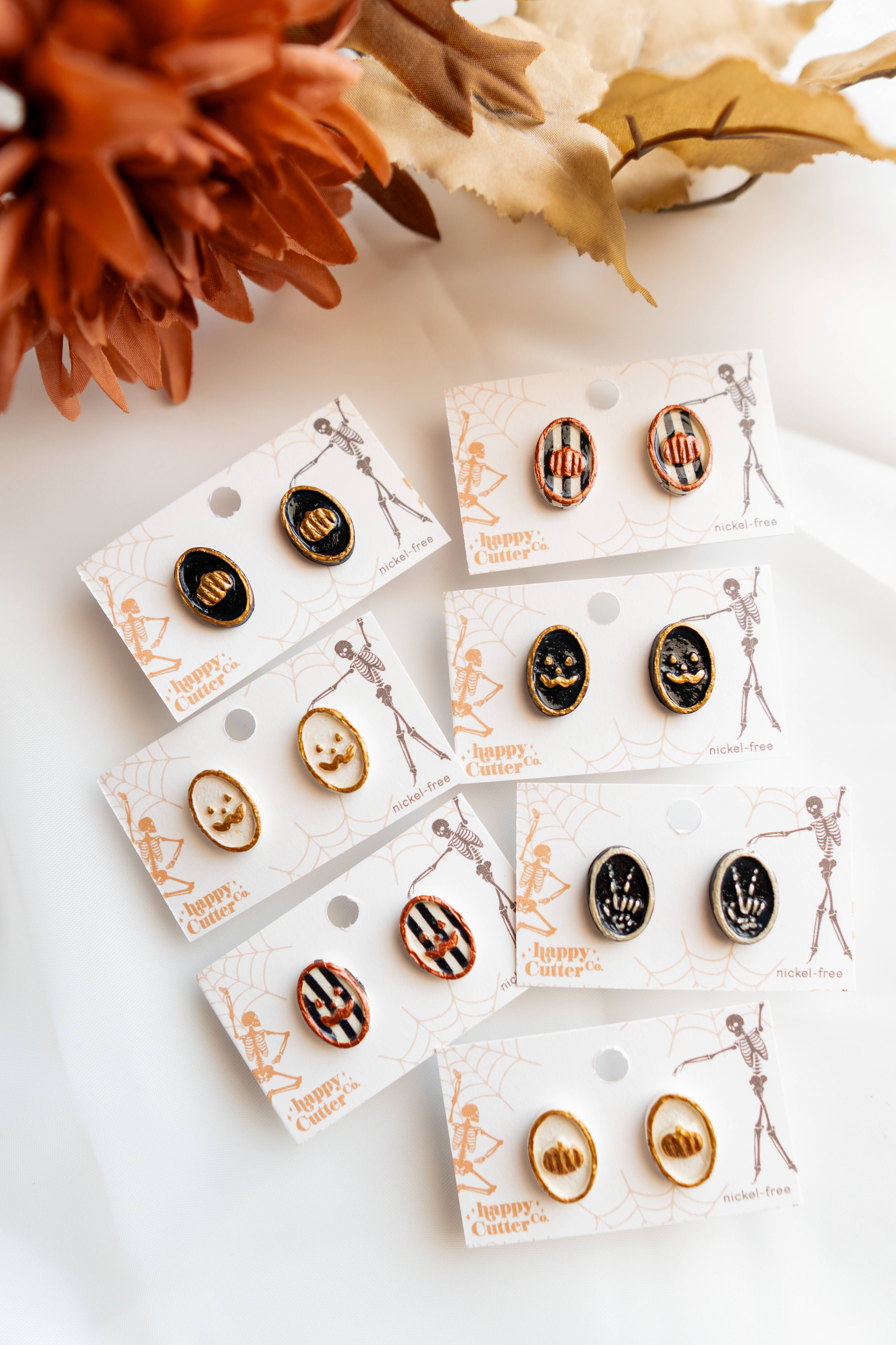 Happy Cutter Co - Wholesale Stud/Post Earrings - Halloween Stud Earrings | Cute Oval Halloween Accessories7