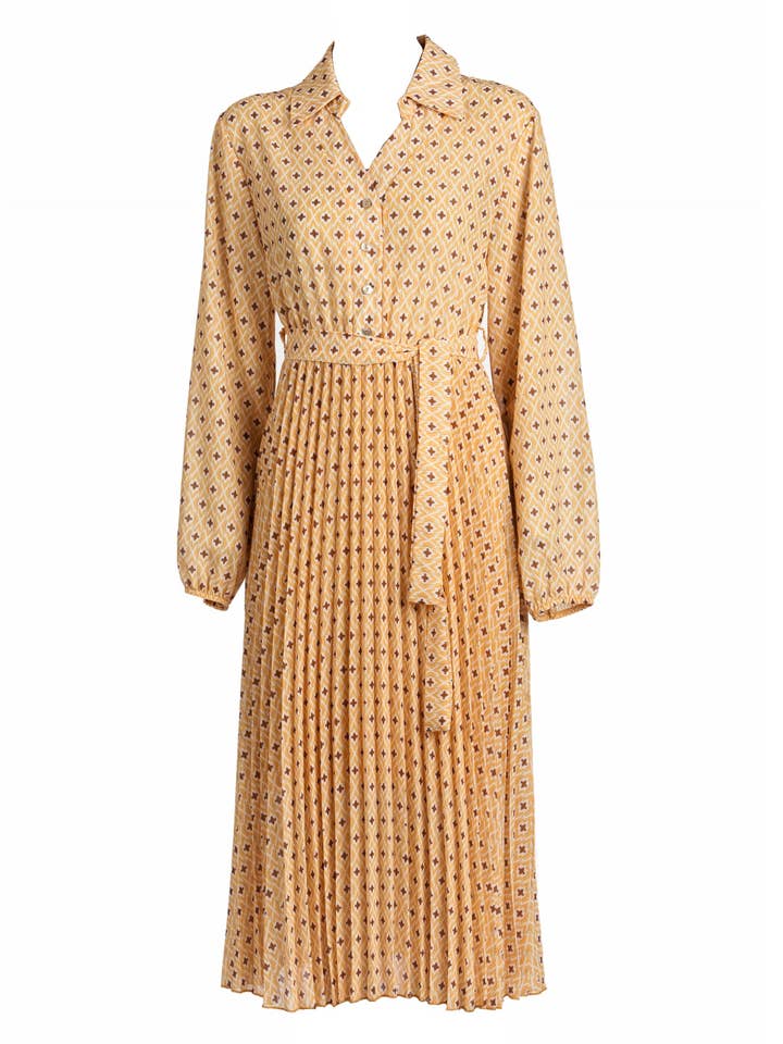 Vestido amarillo estampado de Miley for wholesale by SOHUMAN