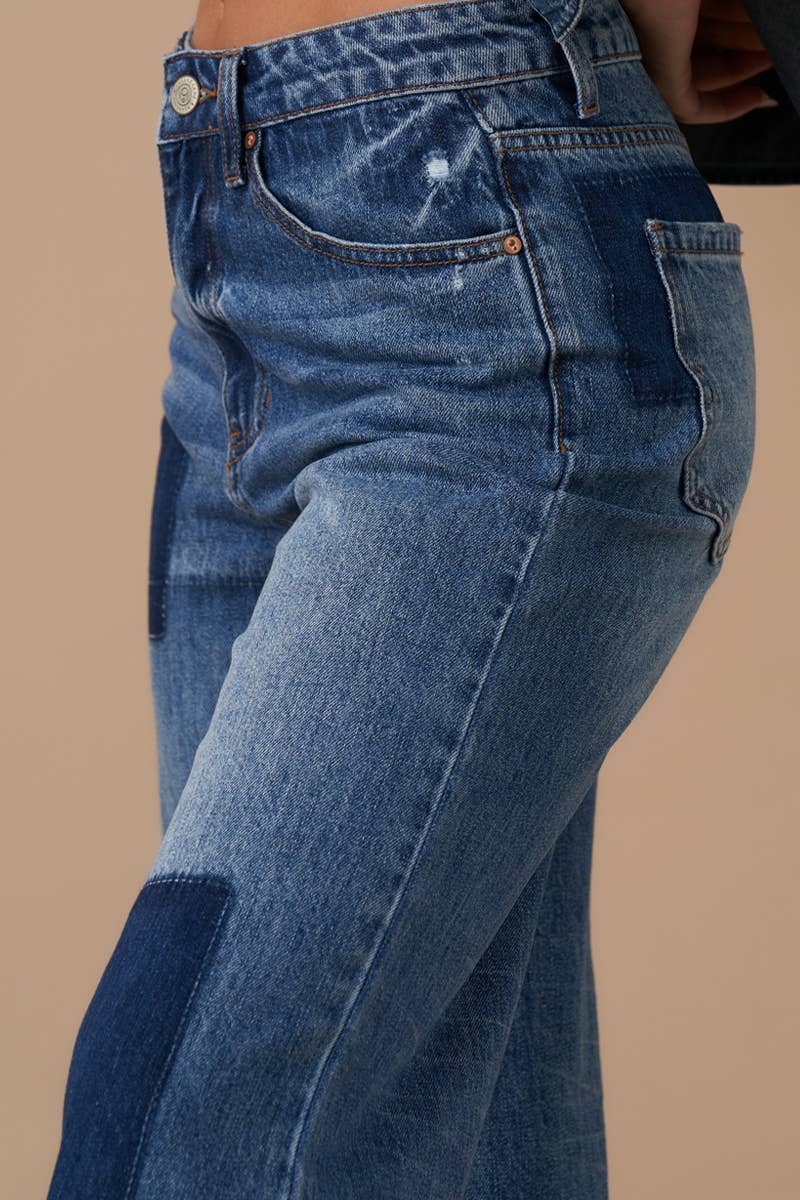 Insane Gene USA - Vente Jean – femme - Jean patchwork décontracté à jambes larges8