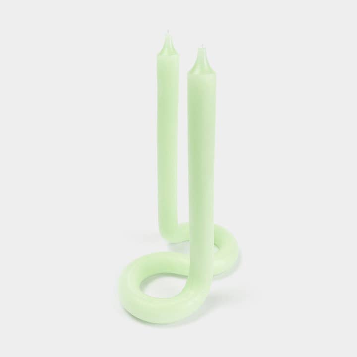 Twist Candle Sticks by Lex Pott, 9.5" Tall, Green for wholesale by 54 Celsius