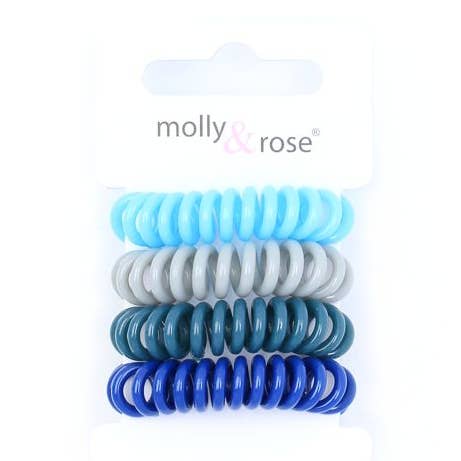 Small Telephone Elastics - Blues - Card of 4 - 9mm Thick for wholesale by Inca UK