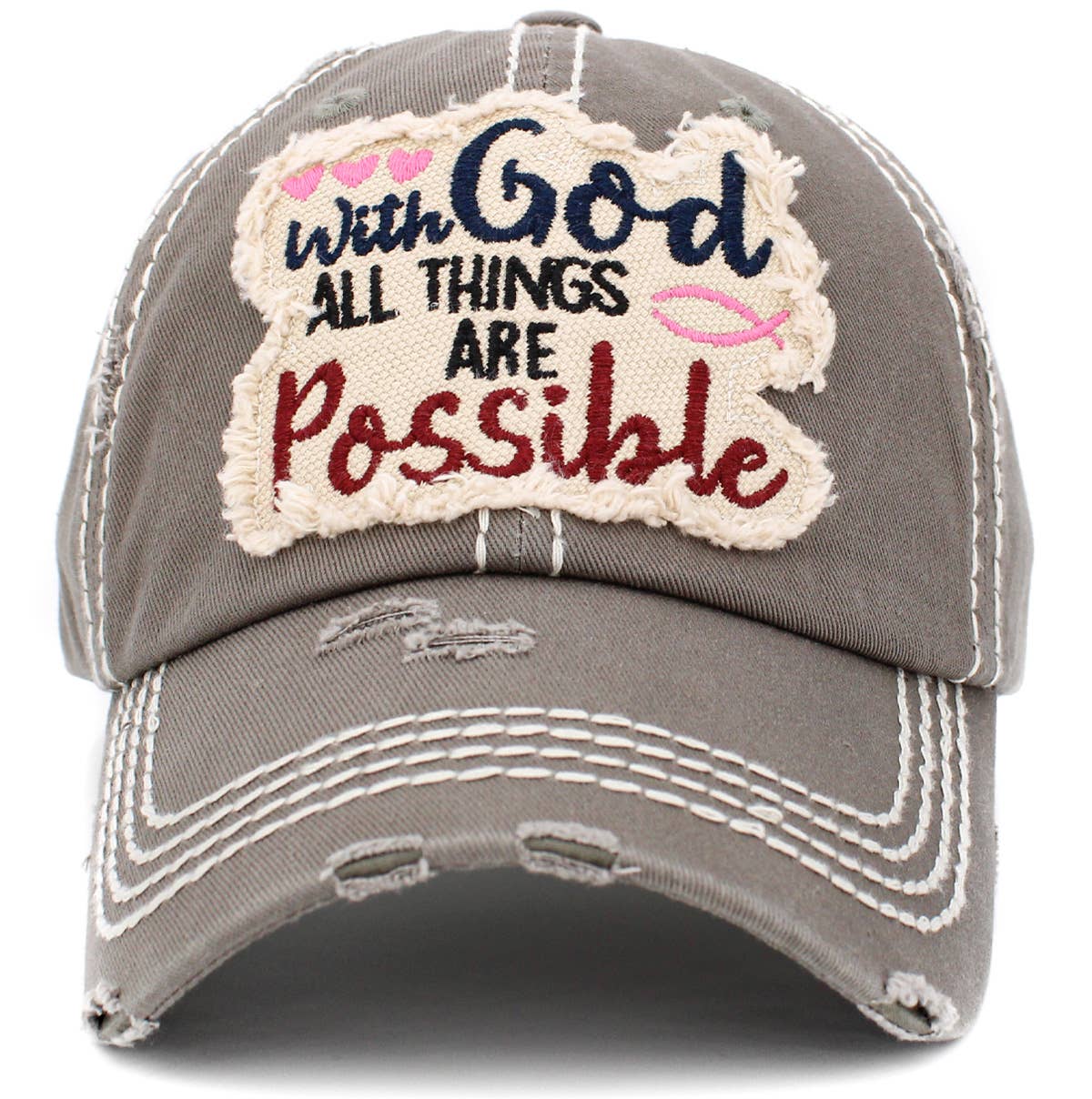 KBETHOS - Wholesale Baseball Cap - Women's - With God All Things Are Possible Vintage Ballcap4