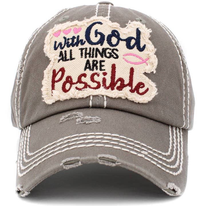 KBETHOS - Wholesale Baseball Cap - Women's - With God All Things Are Possible Vintage Ballcap4