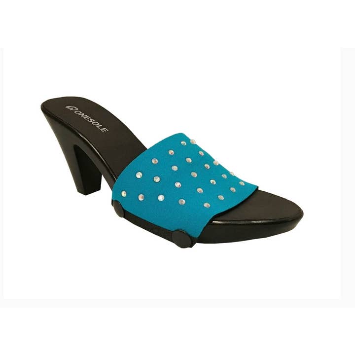 Onesole - Wholesale Shoe Accessories - Turquoise almost decadent crystal interchangeable shoe top1