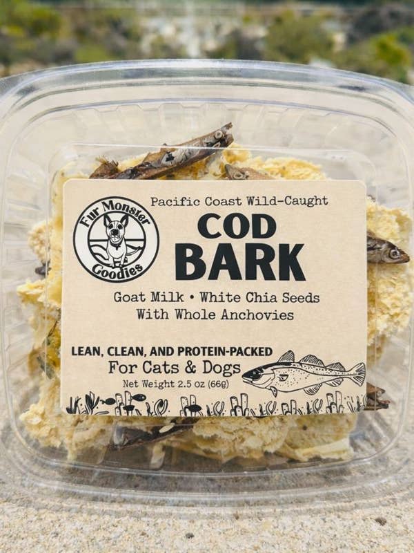 Wild gefangener Kabeljau-Rinde: Luftgetrockneter Jerky-Snack für den Großhandel von Fur Monster Goodies LLC