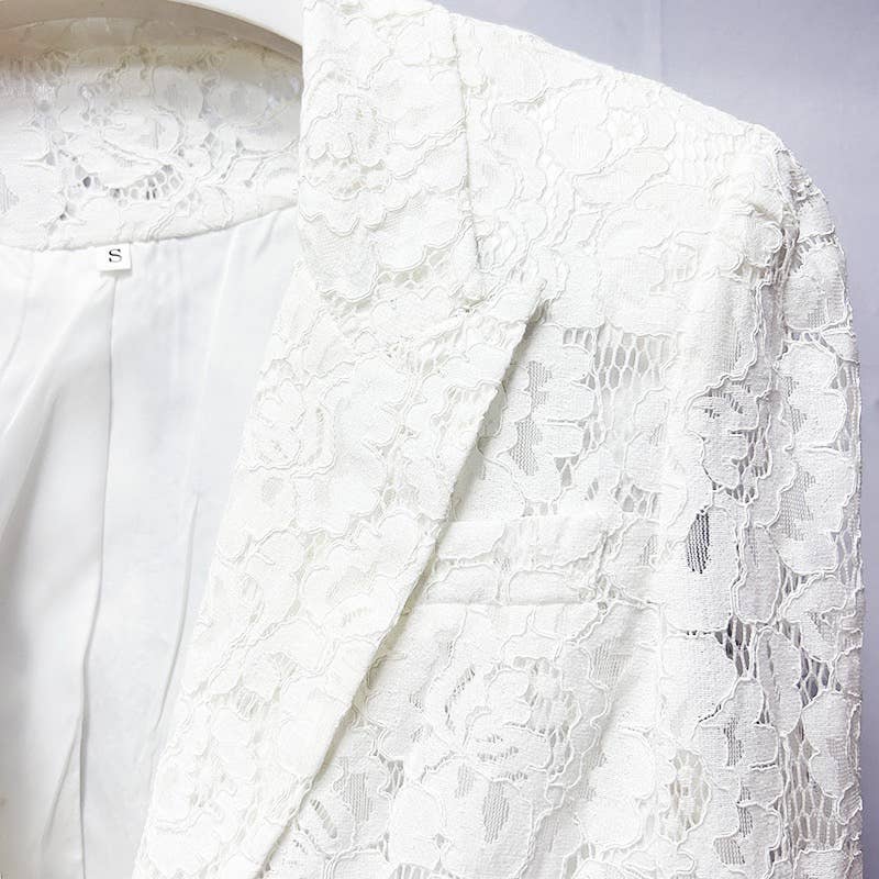 Productseeker – Großhandel Set aus Oberteil und Hose (NICHT Loungewear) – Damen – 30Y Eleganter Spitzenanzug: Schicker Blazer & Slim Fit gerade Hose Set5