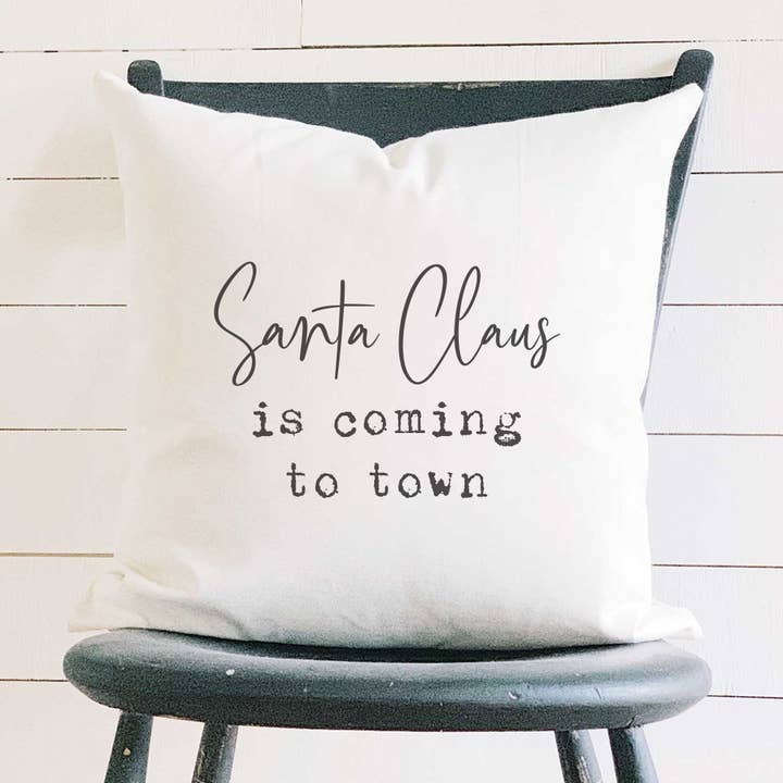 Santa Claus is Coming to Town - Square Canvas Pillow for wholesale by Indigo Tangerine