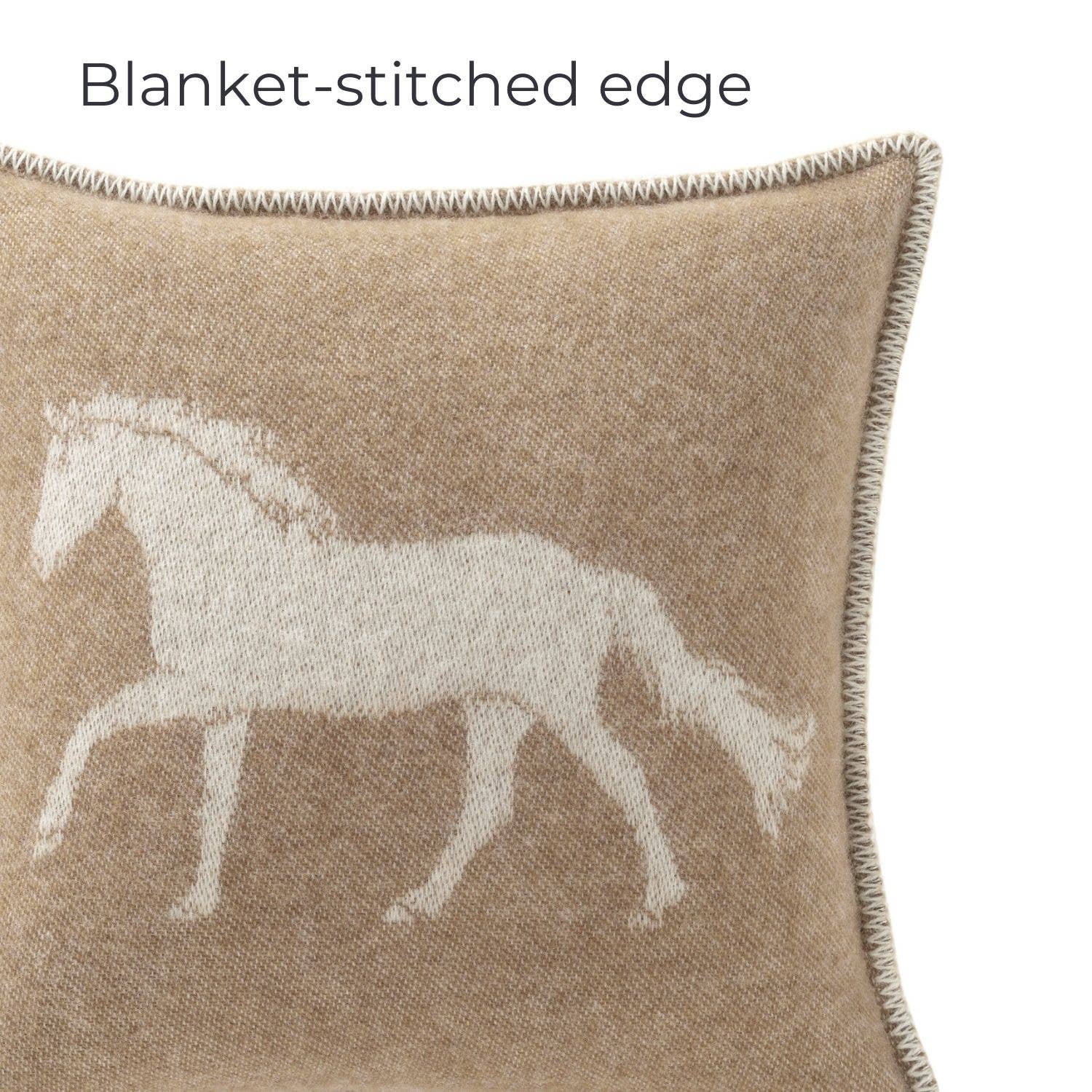 JJ Textile - Wholesale Throw Pillow Cover - Horse Brown Wool Cushion6