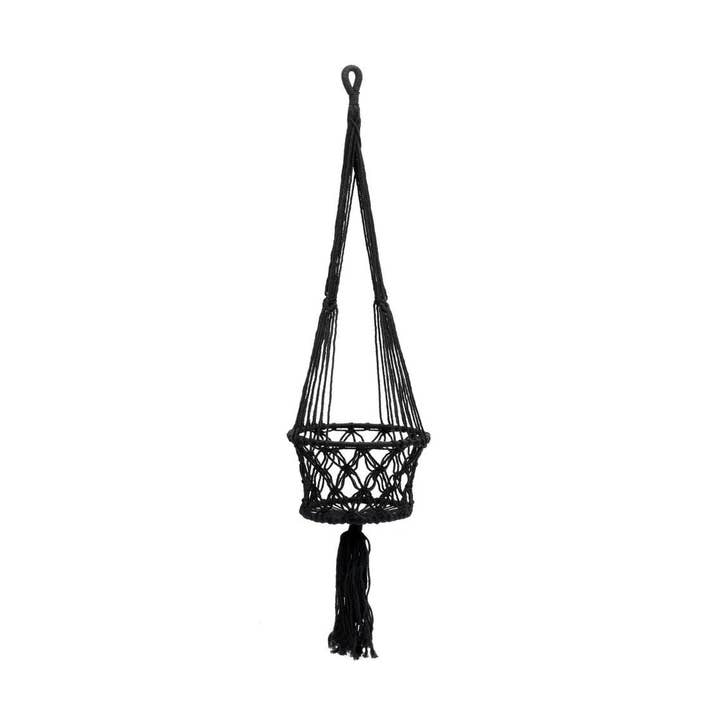Bazar Bizar Living - Wholesale Hanging Planter - The Macrame Plant Holder - Black - M0