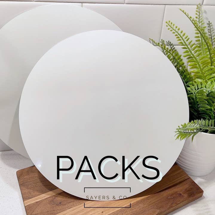 * BULK* 120- 11,75 „(12") sublimatiemetaal witte rondes voor wholesale door Sayers & Co.