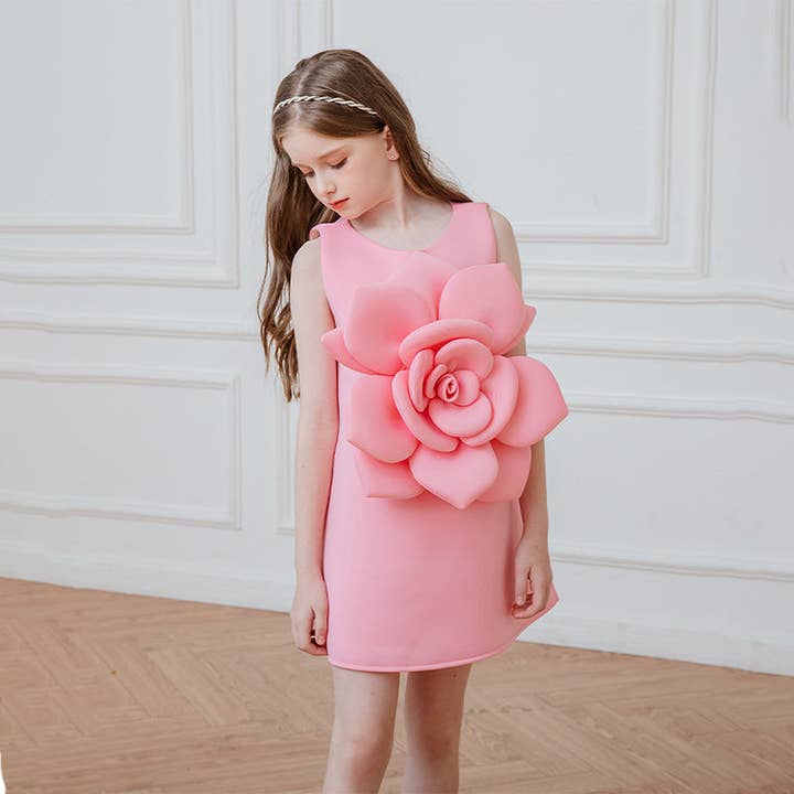 Vestidos Regulares Sem Mangas com Roseta em Malha Scuba por atacado de THE INTSUP USA