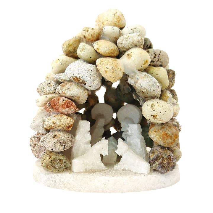 Sedona Spirit – wholesale Nativity scene decor – River Rock and Alabaster Nativity