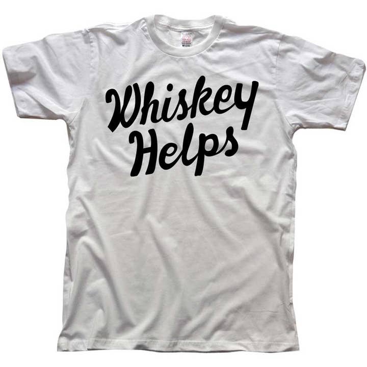 Solid Threads - Wholesale Screen Printed T-Shirt - Unisex - Men's Whiskey Helps T-shirt