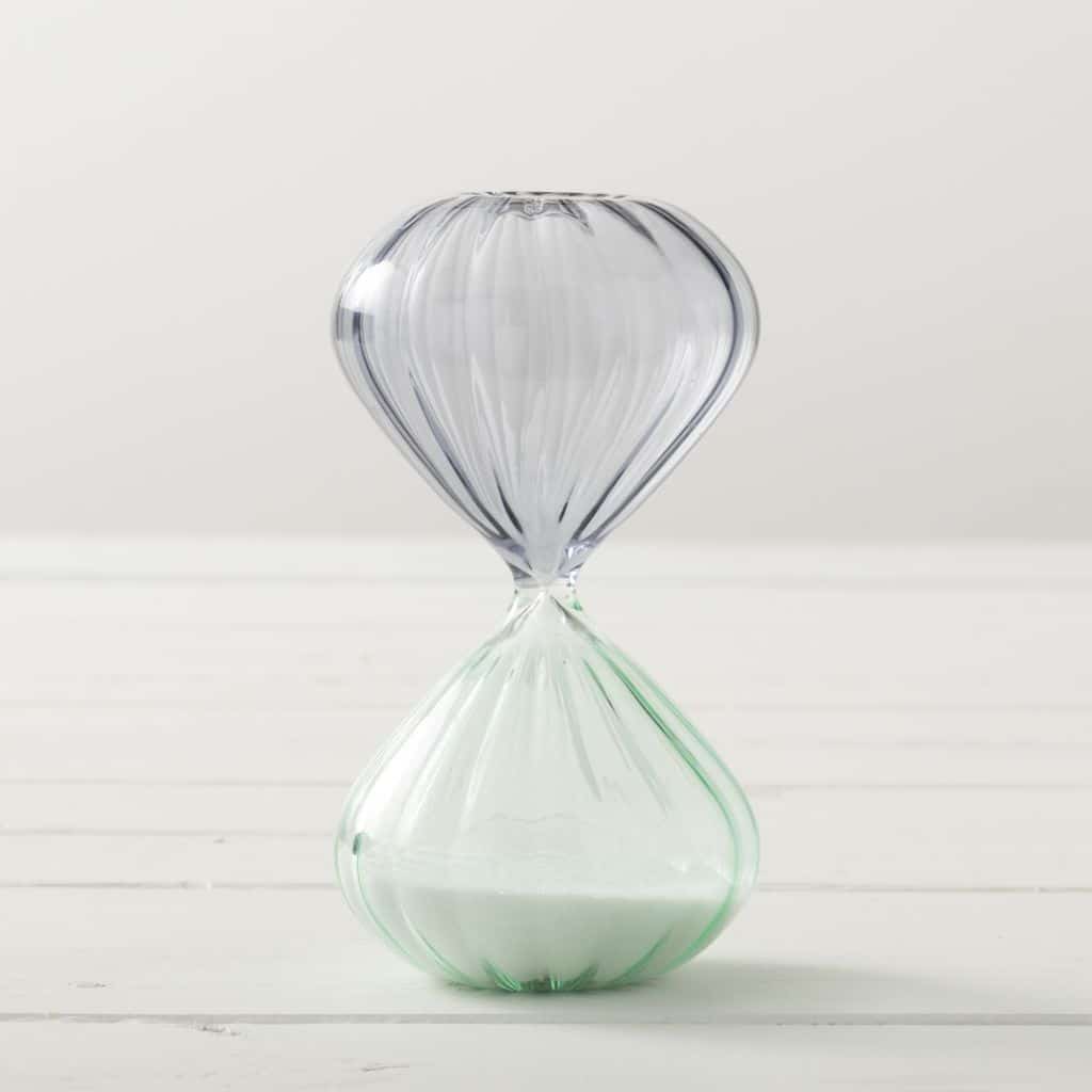 Made Market Co. - Wholesale Decorative Tabletop Object - Hourglass 30 Minute Mint & Gray Timer3